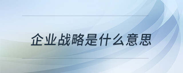 企業(yè)戰(zhàn)略是什么意思 企業(yè)戰(zhàn)略是什么意思
