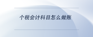 個稅會計科目怎么做賬