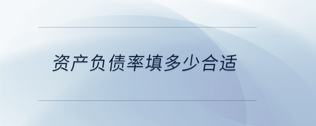資產(chǎn)負(fù)債率填多少合適