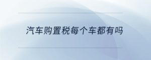 汽車購置稅每個車都有嗎