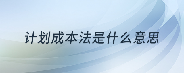 計劃成本法是什么意思
