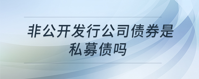 非公開發(fā)行公司債券是私募債嗎 非公開發(fā)行公司債券是私募債嗎