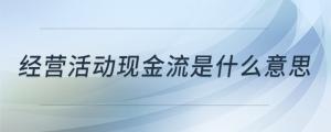 經(jīng)營活動現(xiàn)金流是什么意思