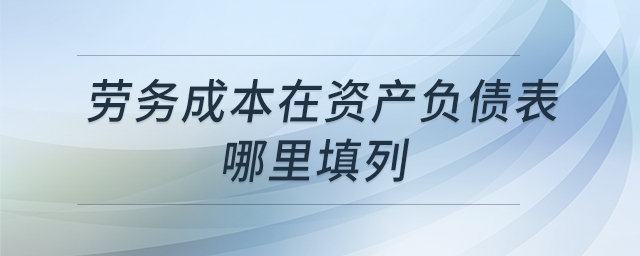 勞務(wù)成本在資產(chǎn)負(fù)債表哪里填列
