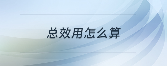 總效用怎么算 總效用怎么算