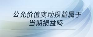 公允價值變動損益屬于當期損益嗎