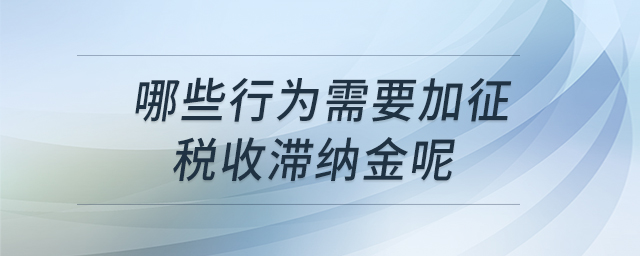 哪些行為需要加征稅收滯納金呢 哪些行為需要加征稅收滯納金呢