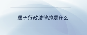 屬于行政法律的是什么