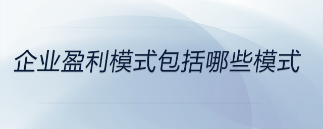 企業(yè)盈利模式包括哪些模式