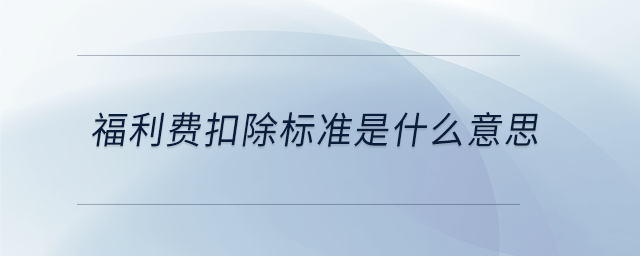 福利費(fèi)扣除標(biāo)準(zhǔn)是什么意思