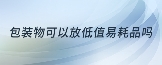 包裝物可以放低值易耗品嗎 包裝物可以放低值易耗品嗎