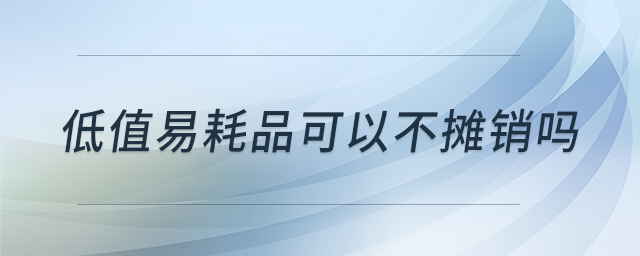 低值易耗品可以不攤銷嗎