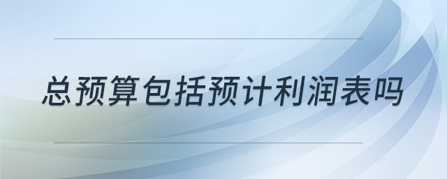 總預算包括預計利潤表嗎 總預算包括預計利潤表嗎