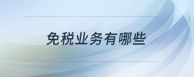 免稅業(yè)務(wù)有哪些