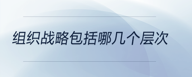 組織戰(zhàn)略包括哪幾個層次