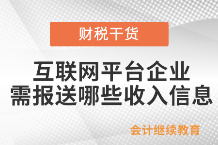 互聯(lián)網(wǎng)平臺企業(yè)需要報送哪些收入信息？