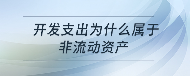 開發(fā)支出為什么屬于非流動資產(chǎn)