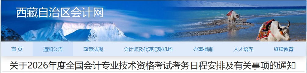 西藏2026年高級會計師考試考務(wù)日程安排及有關(guān)事項的通知