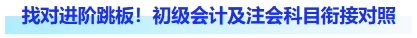 找對進(jìn)階跳板！初級會計及注會科目銜接對照