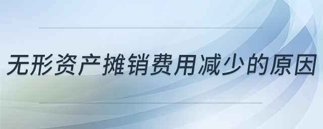 無形資產(chǎn)攤銷費用減少的原因
