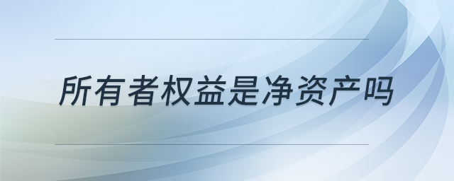 所有者權(quán)益是凈資產(chǎn)嗎 所有者權(quán)益是凈資產(chǎn)嗎