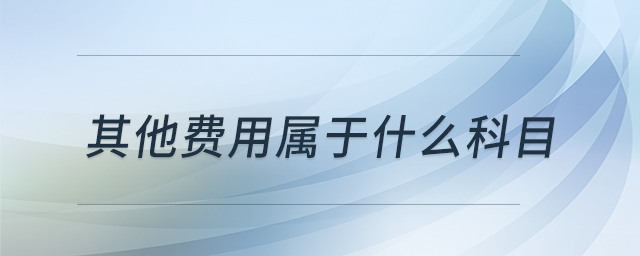 其他費(fèi)用屬于什么科目 其他費(fèi)用屬于什么科目