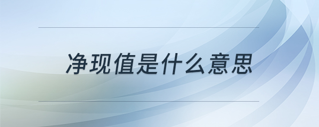 凈現(xiàn)值是什么意思