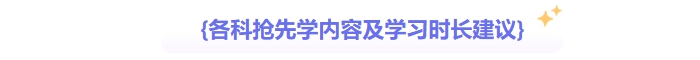 中級會計各科搶先學(xué)內(nèi)容及學(xué)習(xí)時長建議