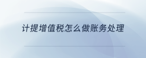 計提增值稅怎么做賬務處理