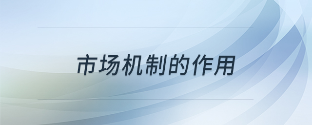 市場(chǎng)機(jī)制的作用 市場(chǎng)機(jī)制的作用