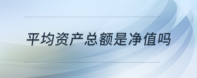 平均資產(chǎn)總額是凈值嗎