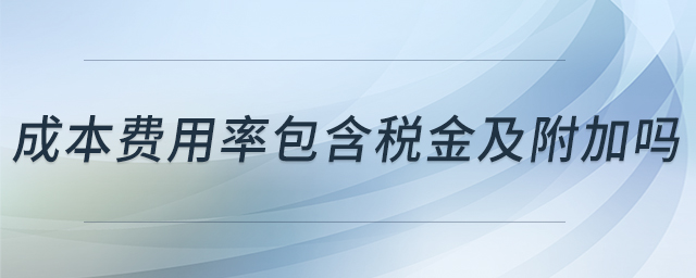 成本費(fèi)用率包含稅金及附加嗎