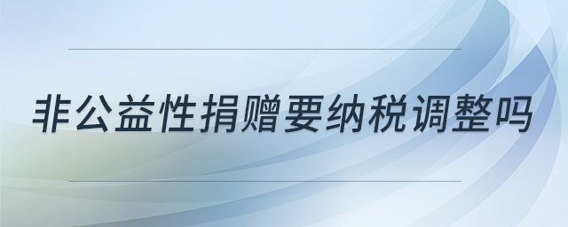 非公益性捐贈(zèng)要納稅調(diào)整嗎