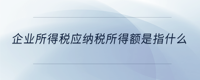 企業(yè)所得稅應(yīng)納稅所得額是指什么