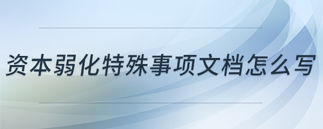 資本弱化特殊事項(xiàng)文檔怎么寫
