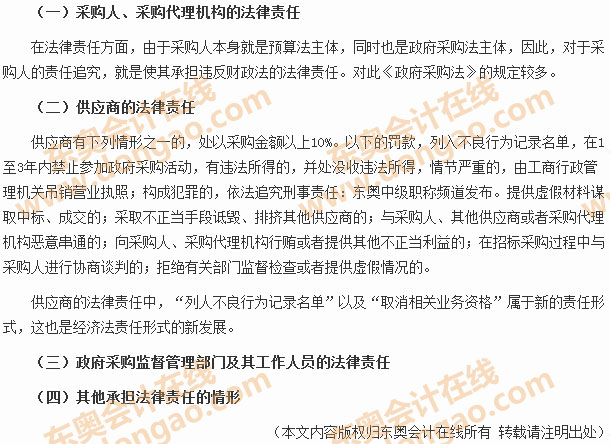 違反政府采購法的法律責(zé)任